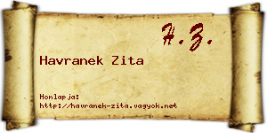Havranek Zita névjegykártya